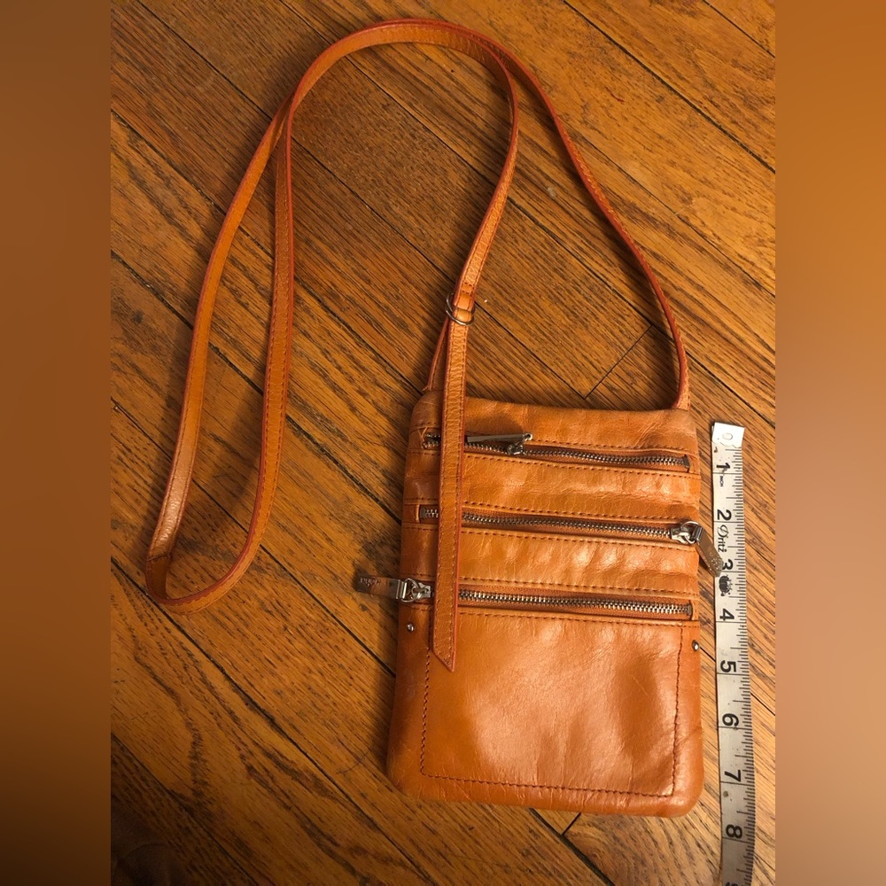 Hobo brand orange leather crossbody bag